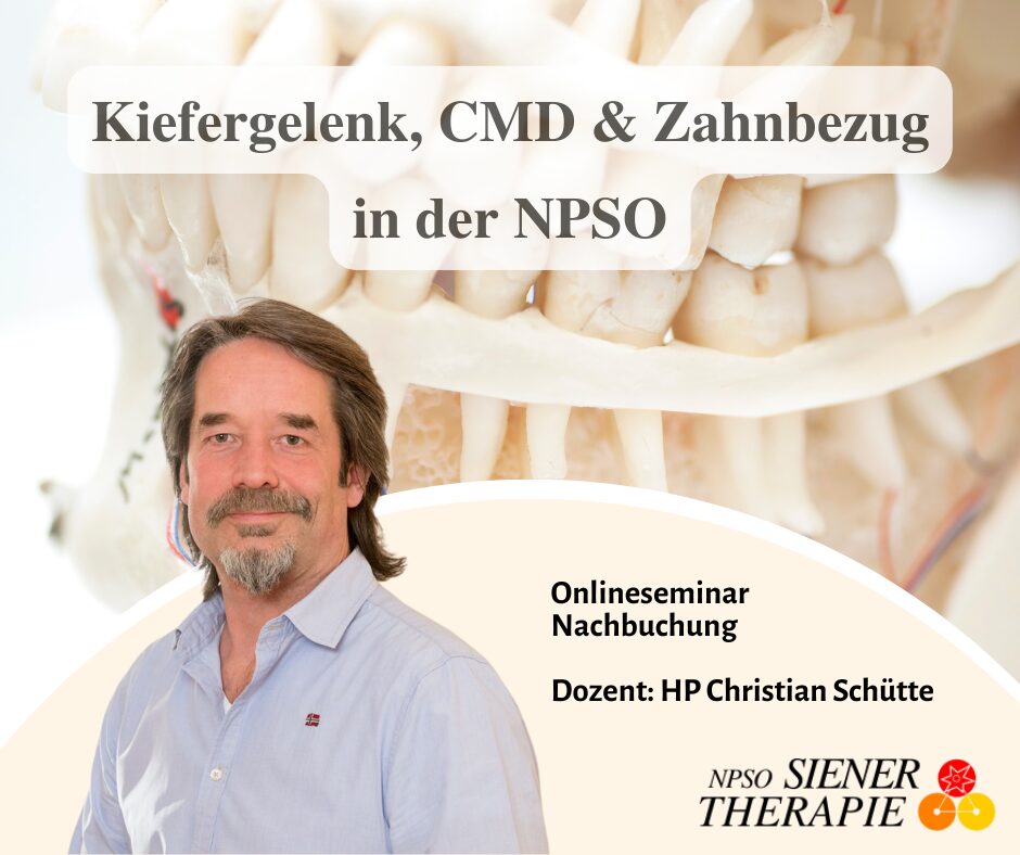 Online Seminar Nachbuchung Kiefergelenk, CMD und Zahnbezug in der NPSO